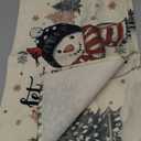 Artoid Mode Let It Snow Snowman Christmas Placemats Set of 6, 12x18 Inch Winter Table Mats for Party Kitchen Dining Decoration (Black)