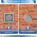 Boltigen PVC Termination Mesh Screen Vent Covers, Stainless Steel Gutter Guard Filter, Conical Exhaust Pipe Cover Strainer, Multihole Cap for 1.64in-1.98in ID Roof Vent and Furnace
