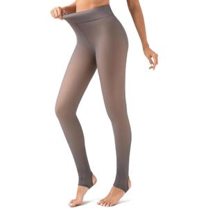 Romastory Winter Warm Leggings Women Elastic Thick Thermal Legging Pants Fleece Lined Tights (Large-X-Large, Falselucency Gray)