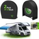 RV Tire Covers Sets of 2,Heavy Duty 600D Polyester Oxford Cloth,26-29Inch | Wheel Tire Covers for Trailers Travel Camper Truck SUV Van,Waterproof,Tear-Resistant,Anti-UV,Snow Protection,Black
