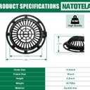 12in Ductile Iron Atrium Drain Grate and Frame,Dome Durable Metal Overflow Relief Gully Dome Grate with Bolted Down Base,Cast Iron Sewage Drain Grates for Garden,Yard,Lawn(Overall Size 14.2")