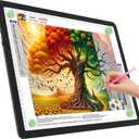 TOHETO A3 Light Board for Diamond Painting, Super Bright Magnetic Light Pad with Side Buttons, Lightbox for Tracing and Drawing, Corded Light Table for Sketching, Animation, Weeding Vinyl (Black)
