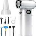 Super Power Compressed Air Duster with LED Display, Cordless Cordless Air Duster Rechargeable, 5 Speeds Mini Leaf Blower, Dust Blower Cleaning Kit for Computer, Keyboard, Outdoor and Car