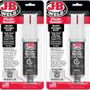 J-B Weld Plastic Bonder Black 25ml Syringe - 2 Pack (50139-2), 25 ml 