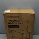 Collapsible Wagon Cart with Wheels, 150L Lightweight Foldable Utility Cart, Portable Rolling Wagon for Garden, Shopping, Sports, Camping, Transport, Black