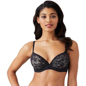 Wacoal Womens Lace Finesse Contour Bra (32DDD, Black/Toast)