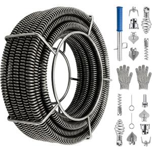 Drain Cleaning Cable 65.6 Ft x 5/8" Auger Cable Cleaner w/Drill kit