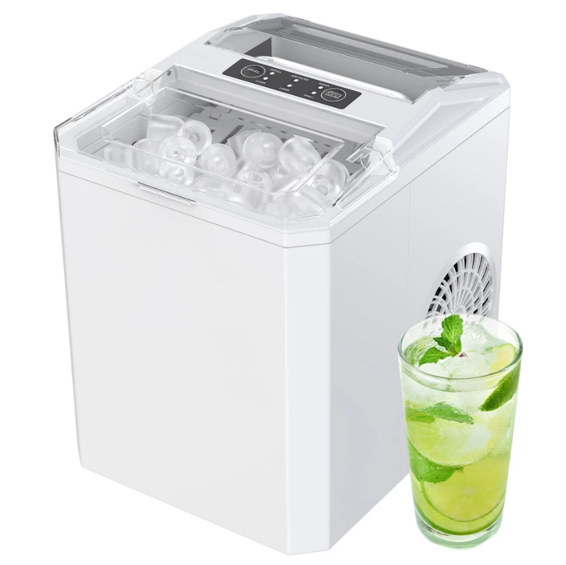 Home Countertop Ice Maker, Portable Ice Machine Self-Cleaning, 9 Cubes in 6 Mins,  WBJ-10D ( White )