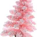 Mini Pink Xmas Tree, Lovely PVC Cute Xmas Tree for Desktop, Bookshelf, Bedside, with High Toughness Material, Great for Home, Office, Coffee Shop, Ideal for Desks, Tabletops