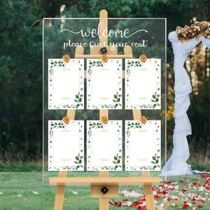 Wedding Seating Chart Board Display 24x18 Welcome Please Find Your Seat Acrylic Table Seating Chart Board for Wedding Reception Display (Clear)