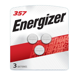 Energizer 357/303 Batteries (3 counts, Pack of 1), 1.5V Silver Oxide Button Cell Batteries