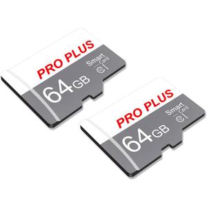 2 Pack Memory Card 64GB with Adapter, High Speed TF Card, UHS-I C10 A1 Memory TF Card for Tablet/Mobile Phone/Camera/Car Audio/Game Console (TF183 White Gray 64GB)