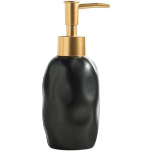 YYW Soap Dispenser 6.7oz Soap Dispenser YYW Bathroom Ceramic Hand Soap Dispenser with Unique Design Refillable Dish Soap Dispenser for Kitchen Bathroom (Black)