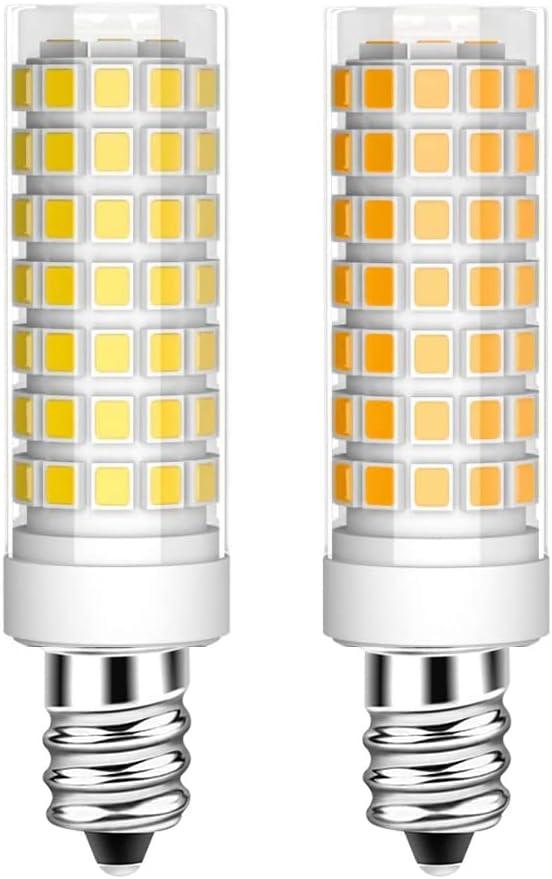 2-Pack E11 LED Bulb 8W JD E11 Light Bulb T4 Mini Candelabra Base AC120V for Ceiling Fans, Chandeliers,Pendants, Table Lamps, Cabinet Lighting 800LM 80W Equivalent Halogen Bulb Warm White 3000K