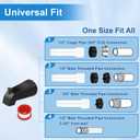 Tub Shower Trim Kit, Matte Black Shower Knob and Bath Tub Spout, for Price/Pfister Verve and 3 Handle Tub Faucet, for 1/2" Copper Connection, 1/2" and 3/4" Male Thread Connection (Matte Black)