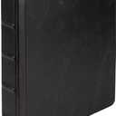 Samsill Vintage Leather Binder, 1 Inch Round Ring (Holds 200 Sheets), Letter Size 8.5x11 Documents, Professional Organizer Portfolio, No Zipper, Black