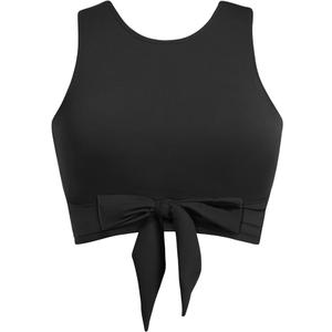 Crop Top Swim Bathing Suit - Women Bikini Swimsuit Top High Neck Bra Tie Knot Top Only, Small
