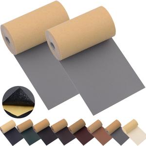 KJML DIY Leather Repair Patch Tape for Couches 2packs kit 3X55inch Self-Adhesive refinisher cuttable for Furniture Sofa Vinyl Car Seats Couch Chairs Shoes First Aid Patch Fix (Grey, 3X55 inch)