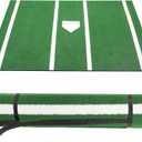 Baseball Hitting Mat, Home Plate Mat with Anti-Slide Rubber Back, Portable Batters Box Turf Mat Baseball for Hitting Practice - Indoor and Outdoor Use (10' x 3.8', Green)