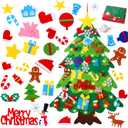 YCoisini Felt Christmas Tree for Toddlers, 3.2ft My First Christmas Tree for Kids, 34 Ornaments Wall Hanging DIY Xmas Decorations with String Light (Batteries Not Included), Two-Tone Version