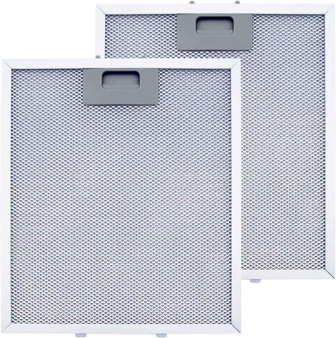 W10169961A Range Hood Filter Replacement,Fits Whirlpool, Ikea, Kitchen Aid, Jenn Air, 3-Layer Aluminum Mesh Hood Vent Filter Replace W10870878,W10875058,W10833076, W10169961,8190858,W11245983(2Pack) (2Pcs)