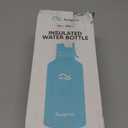 [2-IN-1 LID] 64 oz Insulated Water Bottle with Silicone Boot (48hrs Cold/24hrs Hot) - DIY Stickers, Leakproof, BPA Free, Half Gallon (Cyan Black)