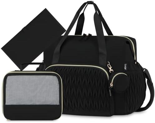 Yorige Diaper Tote Bag for Baby 6pcs, Large Mom Hospital Bags with Changing Pad Pacifier Case for Labor Delivery Boy Girl