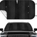 Windshield Sun Shade Car Sun Shade, Folding Car Shades for Front Windows, Blocks UV Rays Sun Visor Protector for Truck SUV Van, Keeps Vehicle Cool - Black (55" x 27.5")