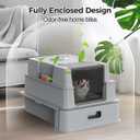 XXXL Stainless Steel Litter Box with Lid,Extra Large Litter Box Enclosure
