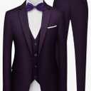 MAGE MALE Men's 3 Pieces Suit Elegant Solid One Button Slim Fit Single Breasted Party Blazer Vest Pants Set