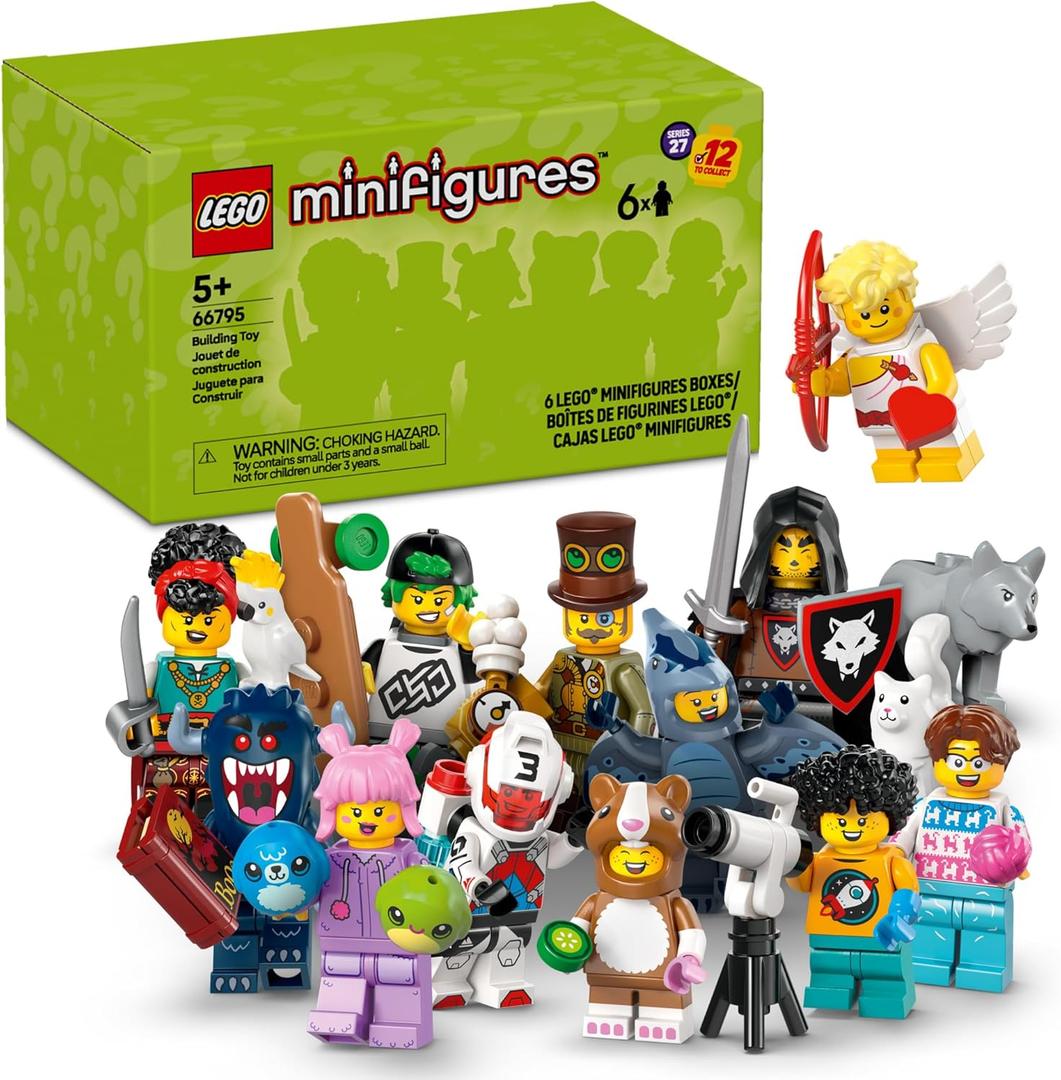 LEGO Minifigures Series 27 6 Pack - Multipack of Collectible Figures for Kids, Boys and Girls, Ages 5+ - Mystery Blind Box of 12 Possible Minifigures - Gift Idea for Birthdays or Events - 66795
