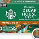 6 x Starbucks K-Cup Coffee Pods, Medium Roast Hot or Iced Coffee, Decaf House Blend, 10 Keurig Pods (EXP 05/21/27)