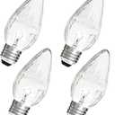 F15 40W Incandescent Light Bulbs, Daylight White 5000K,ge Light Bulbs 40 watt,Dimmable,E26 Medium Base,Vintage Wrinkle Glass Cover,4 Pack