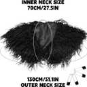 Male Viking Fur Shawl Costume-Medieval Male Fur Shoulder Wrap for Renaissance (Black)