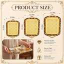 3 Pack Metal Serving Trays, Vintage, Black, Gold