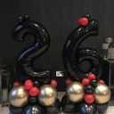 40 Inch Black 60 Number Balloons Giant Jumbo Huge 60 Foil Mylar Helium Number Digital Balloons Black Birthday Mylar Digital Balloons 60 Birthday Party 60th Anniversary Events Party Decorations
