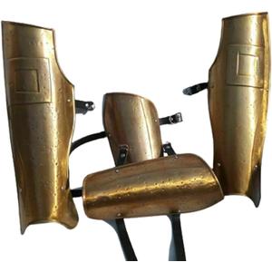 Active Industries Leg Guard Bracers Graves Set Brass Arm Guard Arm Medieval Guard Medieval 300 Spartan Arm Guard & Armor Bracers Leather, gold