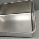 Kirecoo Stainless Steel Cat Litter Box XXL- Metal High Sided Cat Pan, Large Stainless Steel Box, Indoor Litter Tray, Non Stick, No Smell, Easy to Clean, Pet Toilet Supplies for Kitten, Kitty, Rabbit