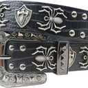 Black Western Cowboy Belt for Men Women Western Cowboy Cowgirl Y2k Studded Belt Western Punk Studded Belts