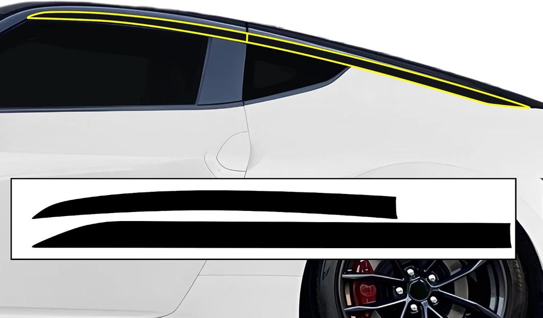 BOGAR TECH DESIGNS for Nissan Z 2023-2026 Side Window Chrome Delete Precut Vinyl Trim Overlay, Gloss Black Blackout Appearance