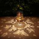 Butterfly Solar Lanterns Outdoor Waterproof Rose Garden Decor Gifts for Women Mom Grandma Hanging Solar Lights Metal Solar Decoration Outside for Yard,Patio,Backyard,Porch