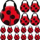 Locmeo 28 Pcs Ladybug Party Favors Birthday Gift Bags Bulk Non Woven Lady Bug Candy Treat Bags with Handle Red Black Polka Dots Goodie Fillers Classroom Prize for Holiday Supplies Decoration