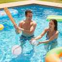 Lewtemi Set of 6 Beach Baseball Ball Inflatable Bat Include 2 Pcs 11 Inch Beach Baseball and 4 Pcs Inflates Bat Pool for Fun Birthday Party(Brown,11.02inch)