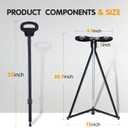 Cane with Seat 2-in-1 Portable Walking Stick with Seat for Men & Women Folding Lightweight Sturdy Tripod Cane Foldable Stool Mobility Aid Crutch Chair with Travel Bag for Elderly, Seniors & Handicap, One Size