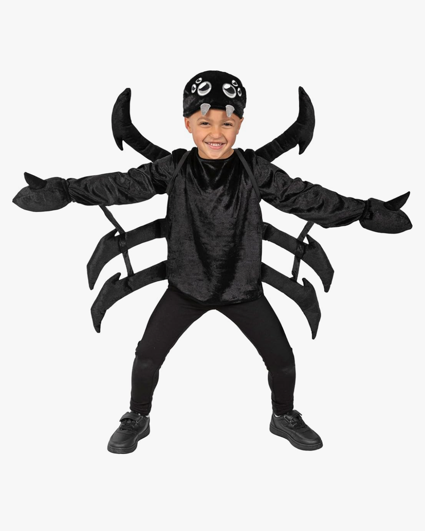 Morph Black Spider Costume for Kids Legs Spider Halloween Costume For Kids Tarantula Costumes for Boys Girls, S