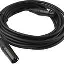 MFL. 15 ft DMX Cable 3 Pin XLR Male to Female Connector Wires for Stage Lighting DJ Lights 22 AWG 110 Ohms, Black Connector, Pack of 4