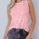 Dokotoo Womens Leopard Print Tank Tops Crewneck Sleeveless Summer Casual T-Shirts Blouses (S)