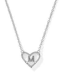 Kendra Scott Heart Letter Silver Short Pendant Necklace (One Size, W)