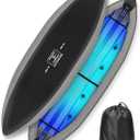 OCEANBROAD Kayak Cover, Water-Resistant UV-Resistant Kayak Canoe Fishing Boat Dust Covers for Outdoor Storage, Suitable for 12.3-13.5ft Length, Up to 38in Width, 420D Black with Gray