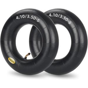 GICOOL 4.10/3.50-6 Replacement Inner Tubes, 2 Pack with TR-87 Valve Stem, Heavy Duty, Fit 13" Tires, For Wheelbarrow, Garden Utility, Wagon, Go Cart, Lawn Mower
